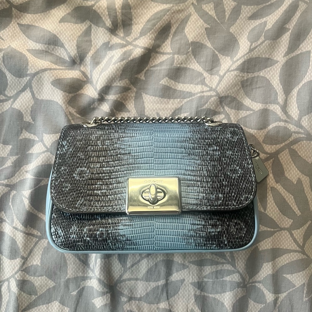 Coach mini Cassidy lizard blue bag